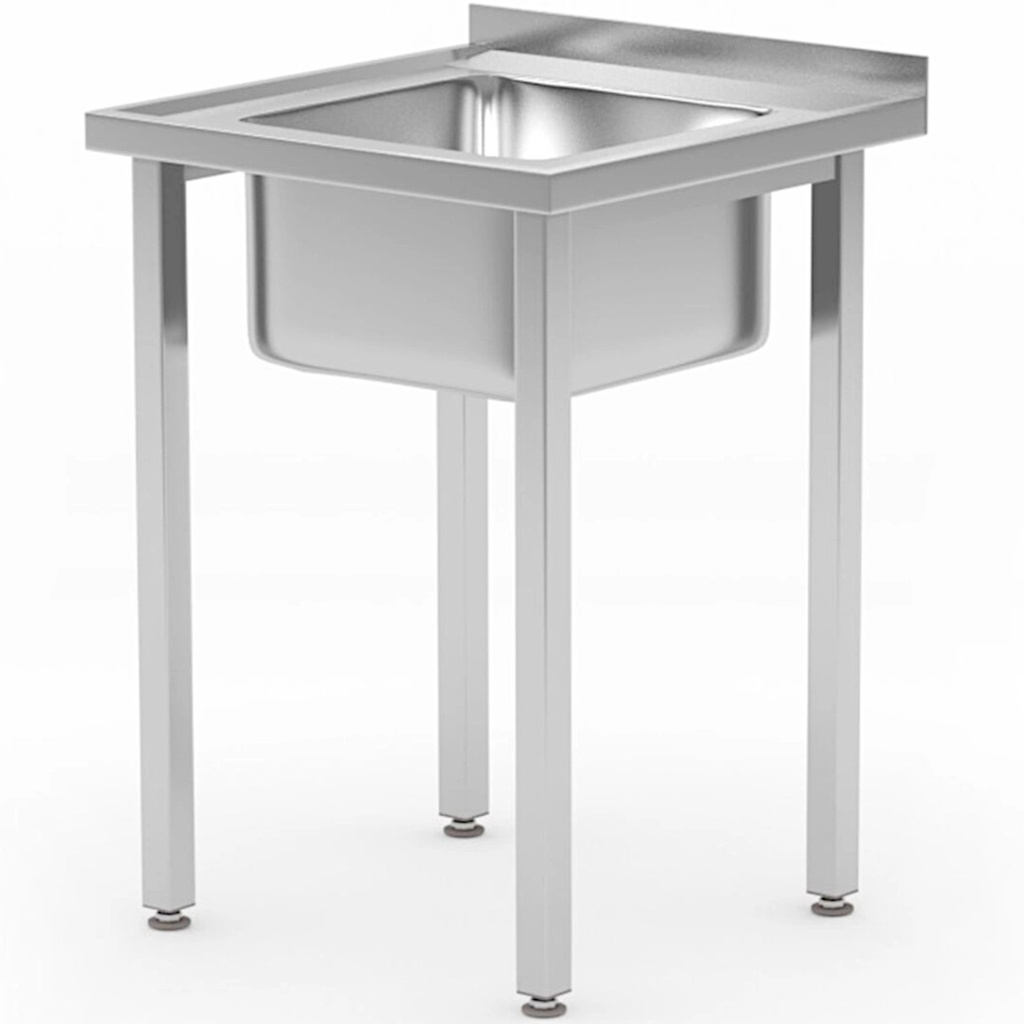 Ühe kausiga valamu Budget Line STAL 600 x 600 x 850 cm - Hendi 816752