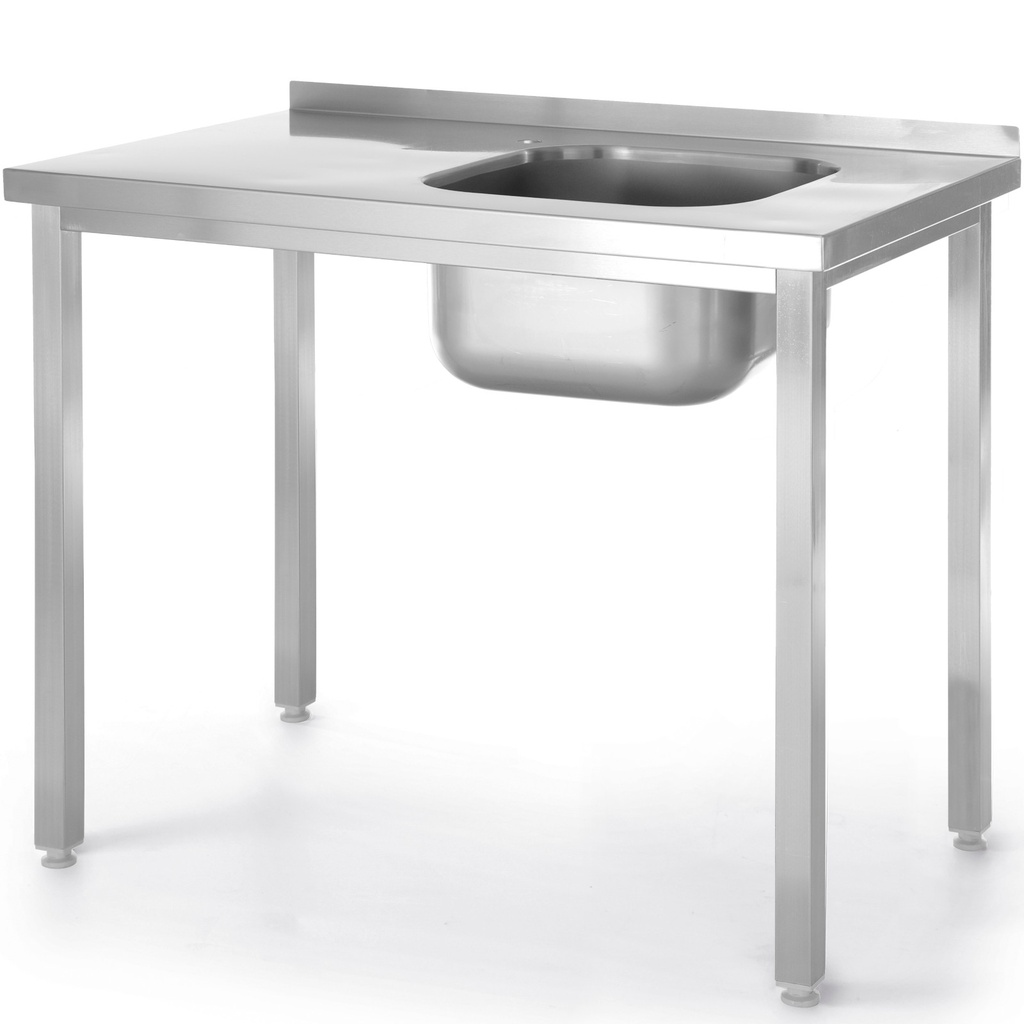 Ühe kausiga valamu paremale Budget Line STAL 800 x 600 x 850 cm - Hendi 816769