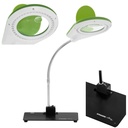 LED varjatu laualamp 5x/10x suurendusklaasiga - roheline