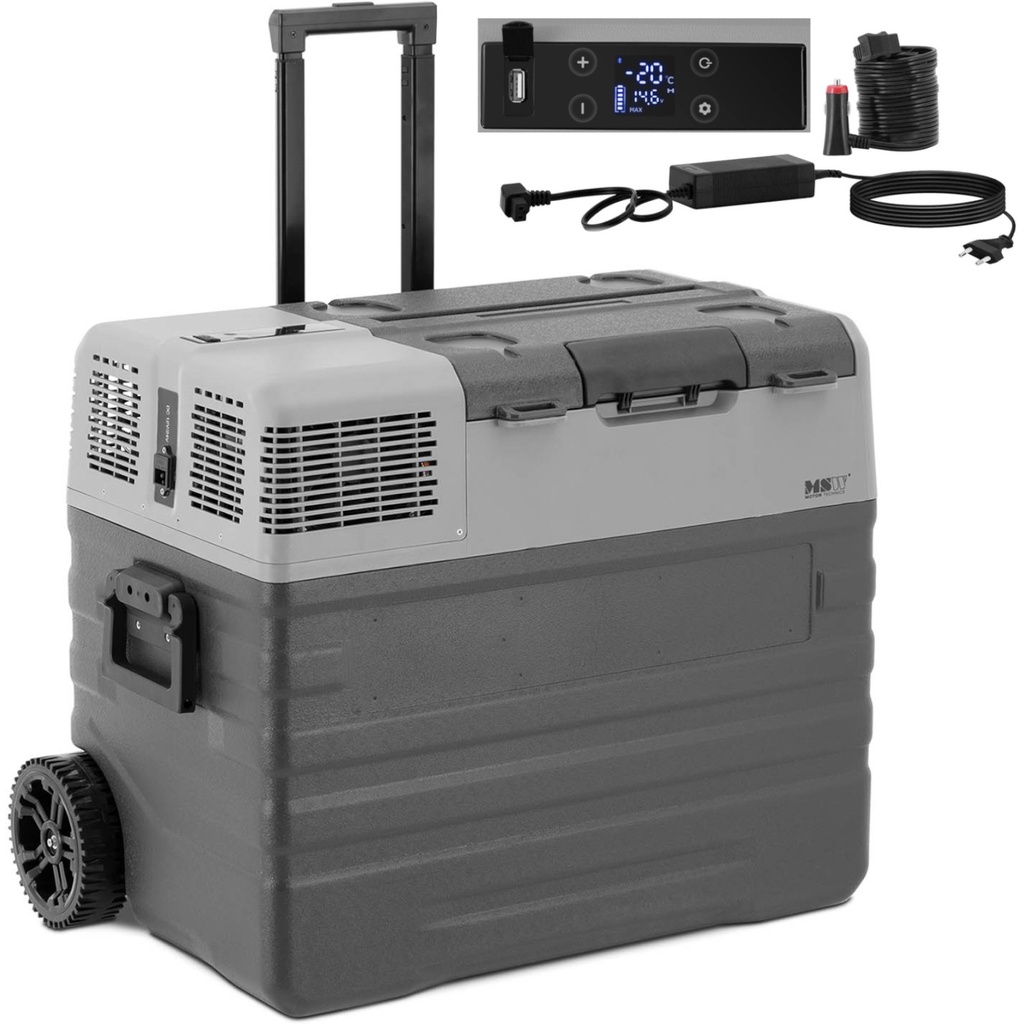Külmutusfunktsiooniga ratastel autokülmik 12/24 V DC/AC 60 W 52 l