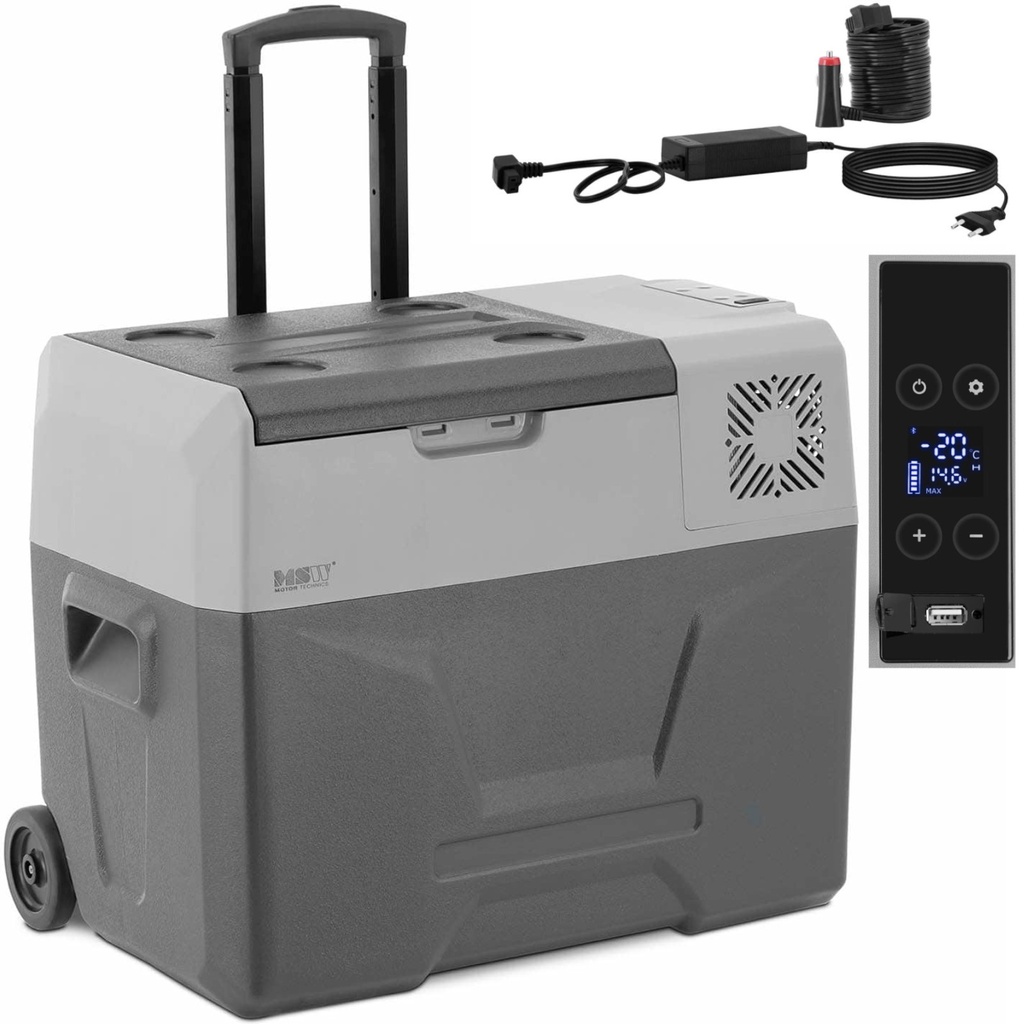 Car travel refrigerator on wheels with freezing function 12/24 V DC/AC 60 W 40 l