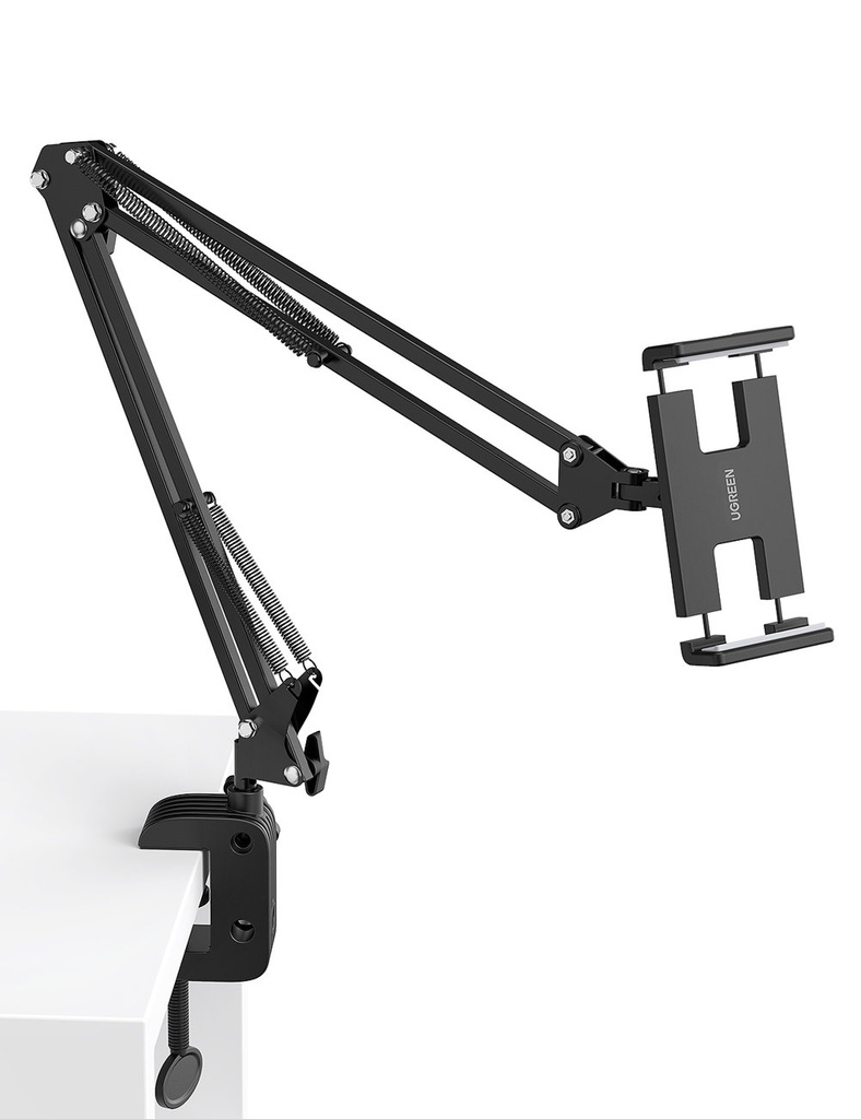 Tripod holder folding arm for desk table phone tablet black-grey