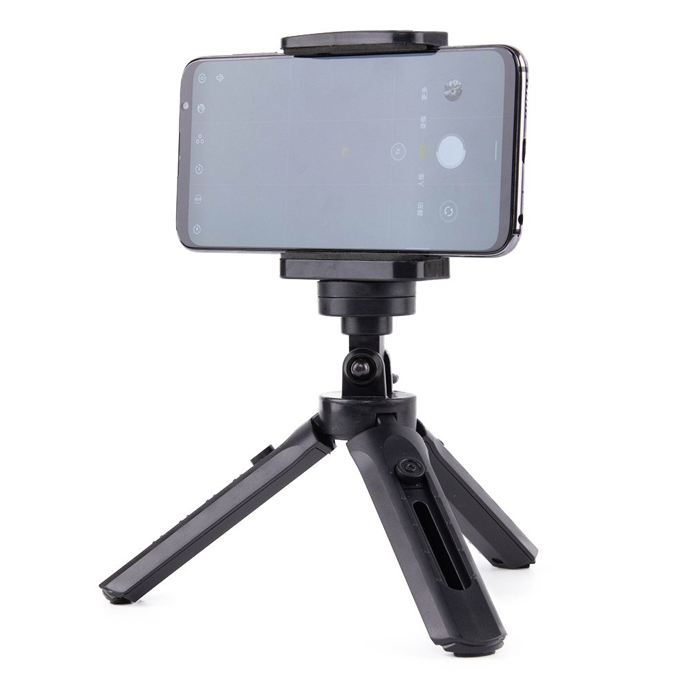 Mini tripod selfie holder for GoPro camera phone 16-21cm black