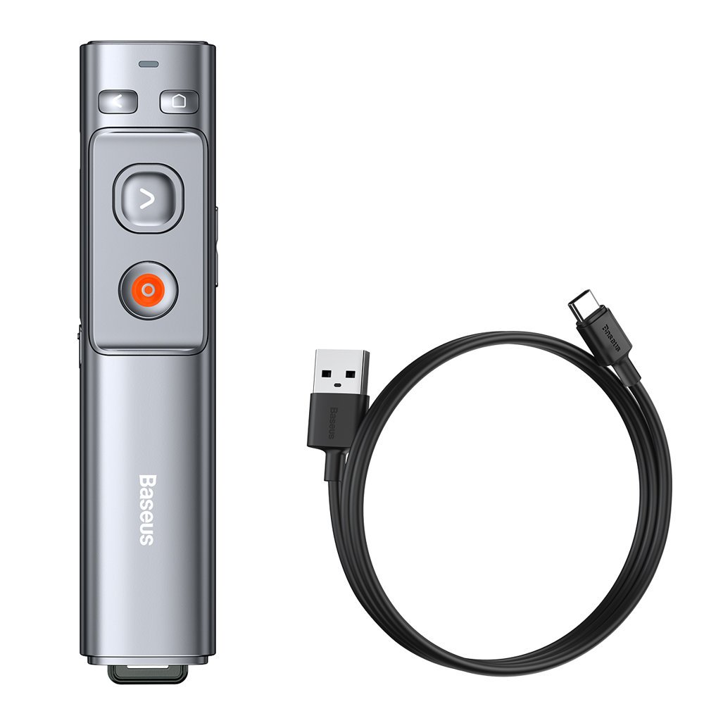 PC presentation laser remote control pointer with built-in rechargeable battery Orange Dot gray