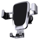 Gravity car mount for smartphone on the grille silver
