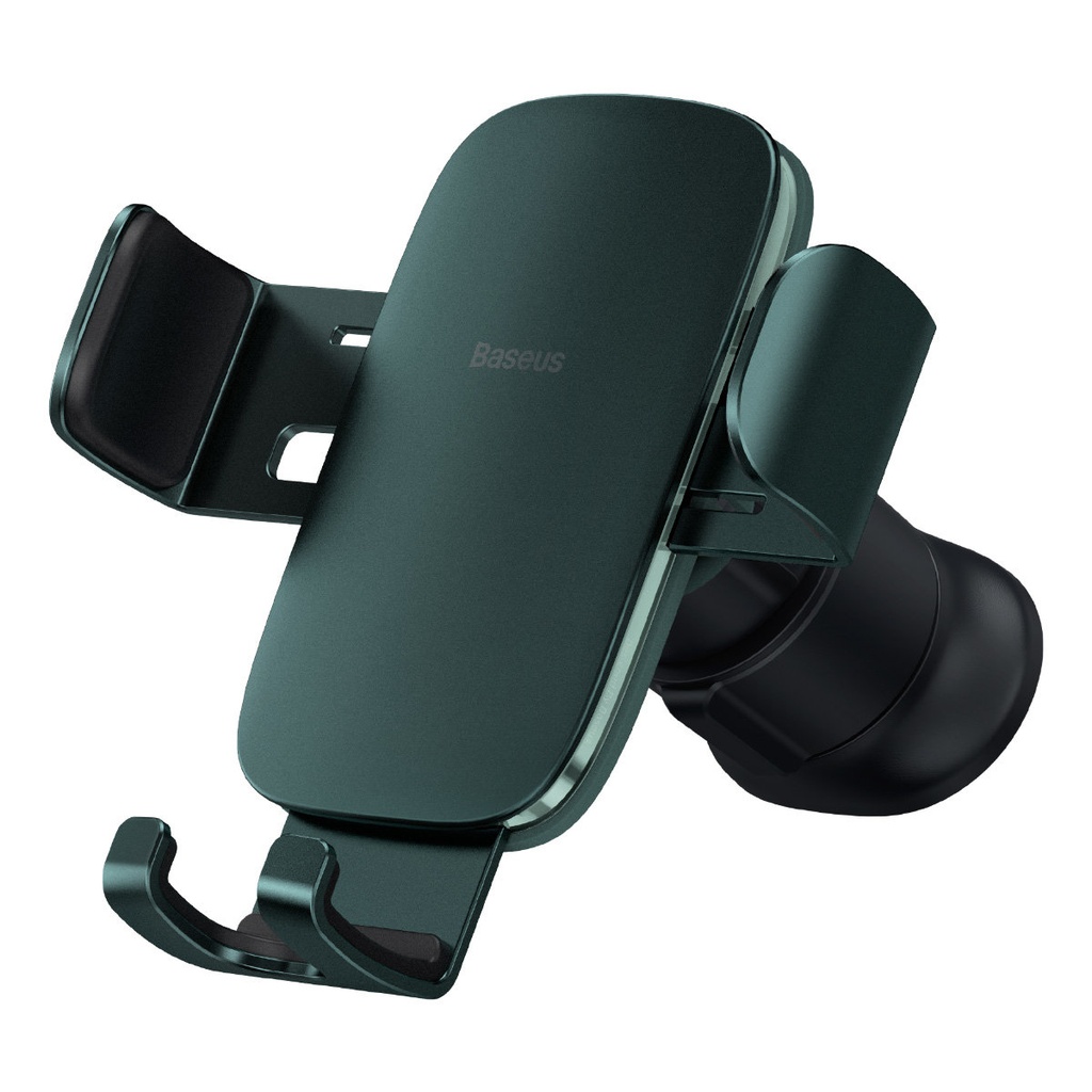 Gravity car mount for phone on ventilation grille Metal Age II green