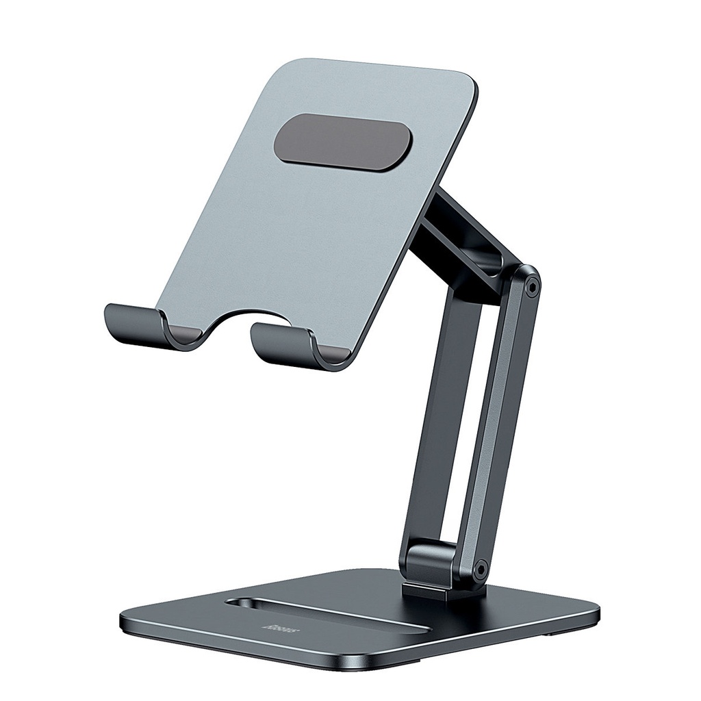 Desktop Biaxial Foldable metal stand for smartphone up to 13" grey