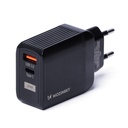Power charger with 2 USB-C ports USB-C 20W black