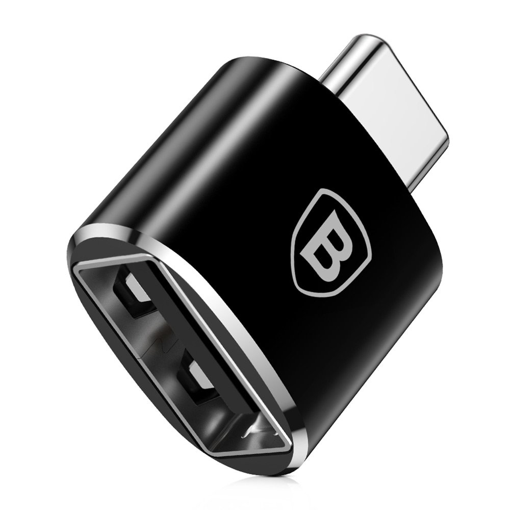 Adapter adapter from USB to USB-C OTG connector - black