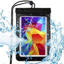 Waterproof case case for phone tablet screen up to 8 inches - black