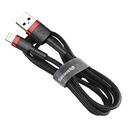 Durable braided USB to iPhone Lightning QC3 2m cable - black and red