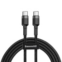 Durable braided USB-C to USB-C QC3 2m cable - black-gray