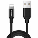 Material braided cable USB - iPhone Lightning 1.8m - black