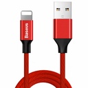 Material braided cable USB - iPhone Lightning 1.8m - red