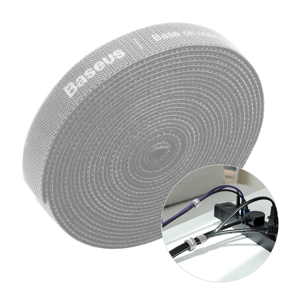 Velcro tape cable organizer 3m - gray