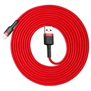 Durable nylon cable USB cable - iPhone Lightning QC3 3m - red