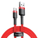 Durable nylon cable USB - USB-C QC3 cable 3m - red