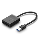 SD / micro SD memory card reader USB 3.0 plug 15cm - black