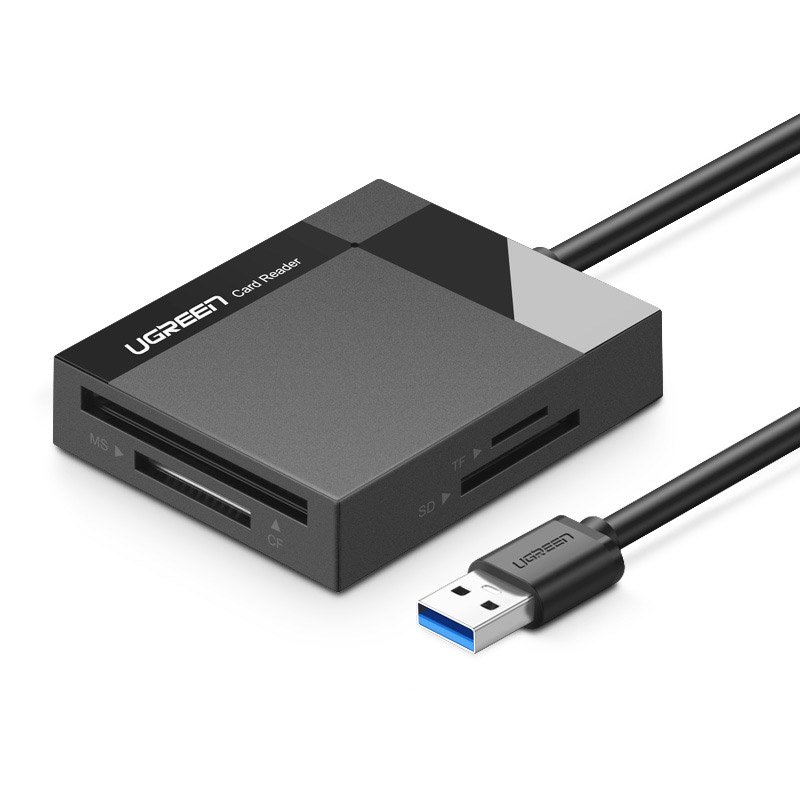 Memory card reader SD / micro SD / CF / MS plug USB 3.0 1m - black