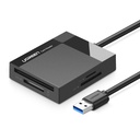 Memory card reader SD / micro SD / CF / MS plug USB 3.0 1m - black