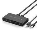 Switch box HUB switch 4x USB 2.0 USB splitter for two computers - black