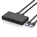 Switch box HUB switch 4x USB 3.2 Gen 1 USB splitter for two computers - black