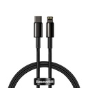 Cable iPhone USB-C - Lightning fast charging cable 20W 1m - all black