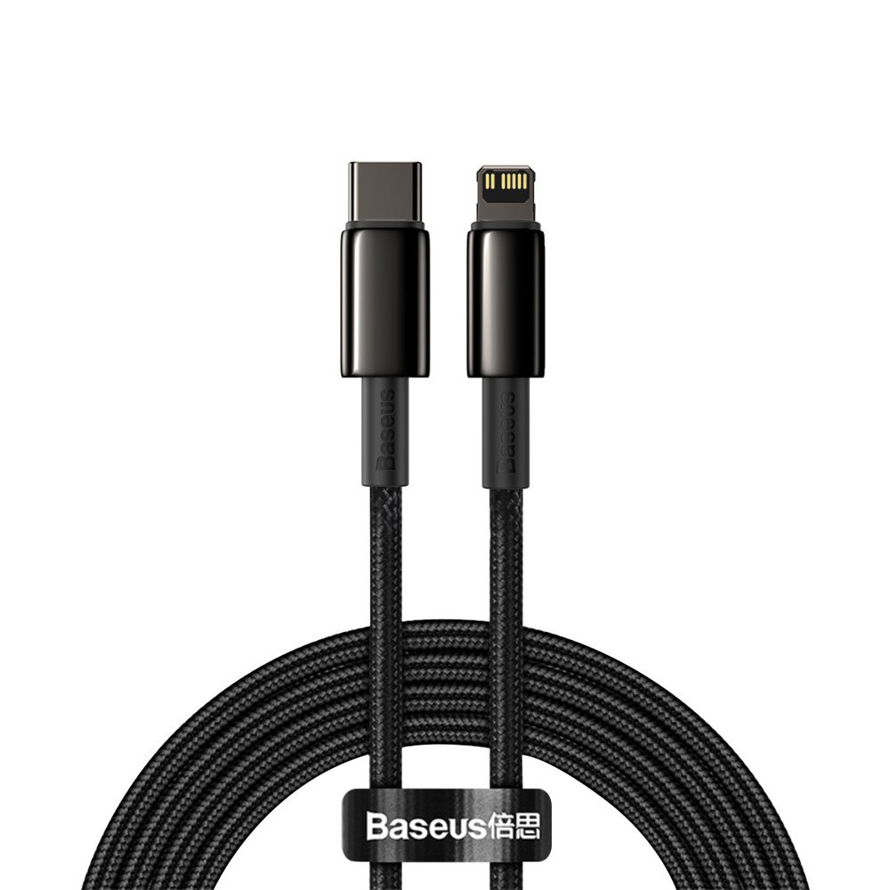 Cable iPhone USB-C - Lightning fast charging cable 20W 2m - all black