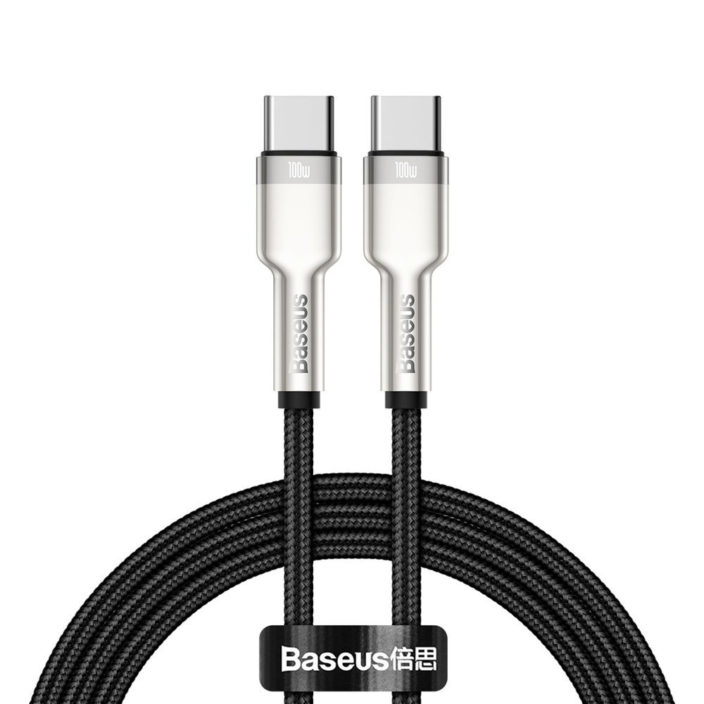 Cable USB-C - USB-C Cafule Metal Data Power Delivery cable 100W 1m - black