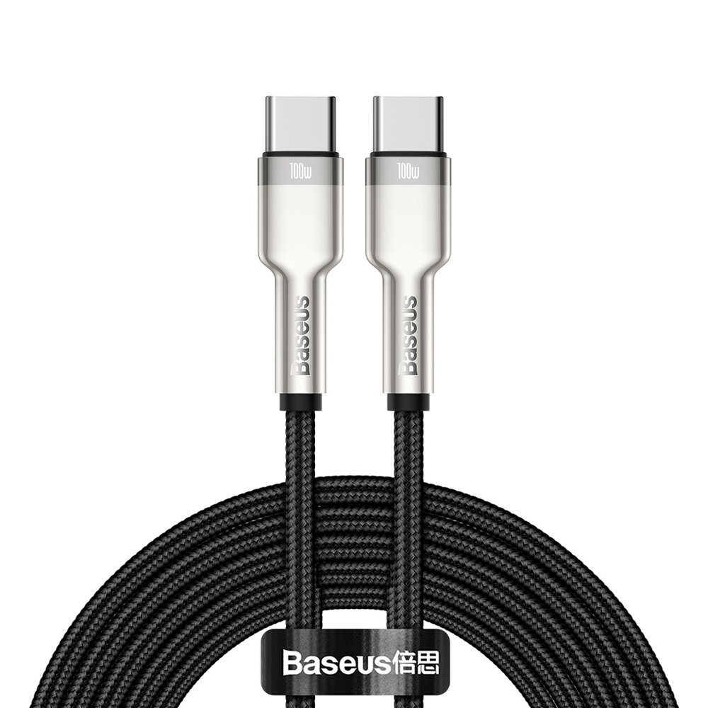 USB-C cable - USB-C Cafule Metal Data Power Delivery cable 100W 2m - black