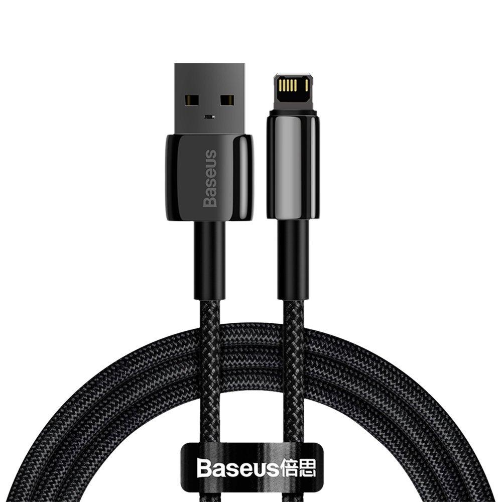 Braided cable cable for iPhone USB - Lightning 1m - all black