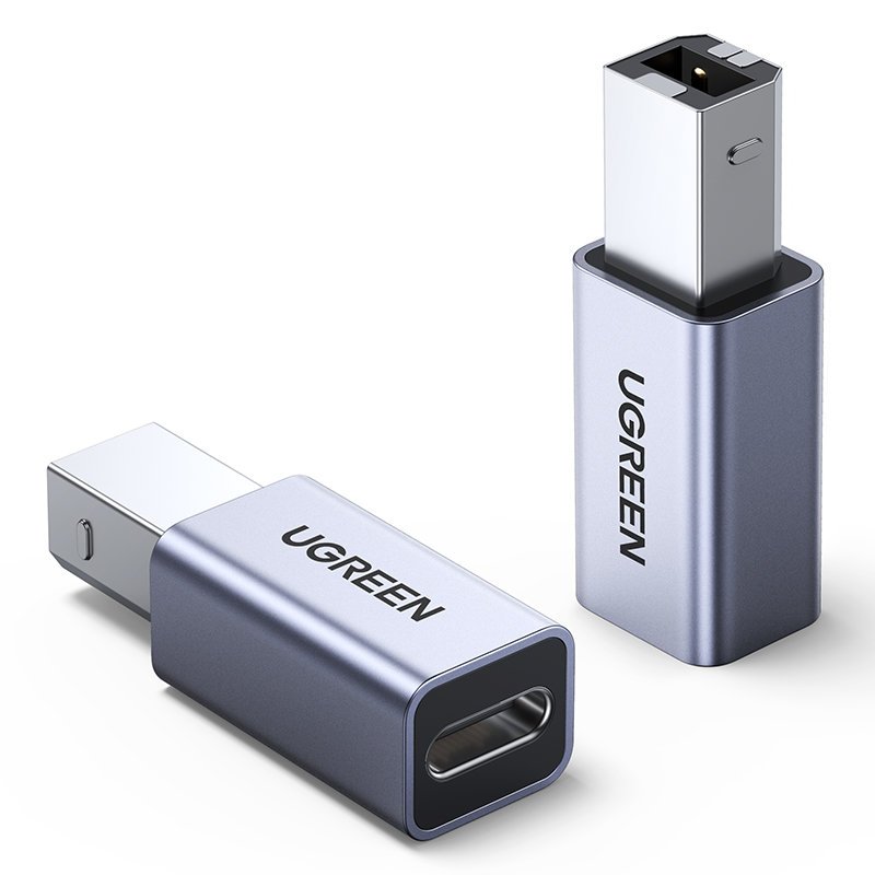 Adapter plug adapter from USB-C to USB-B for disk printer - gray