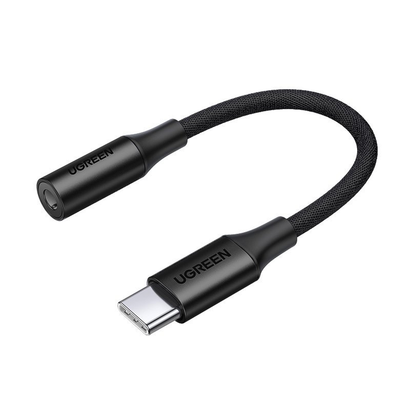 USB-C to 3.5mm Mini Jack 10cm headphone adapter - black