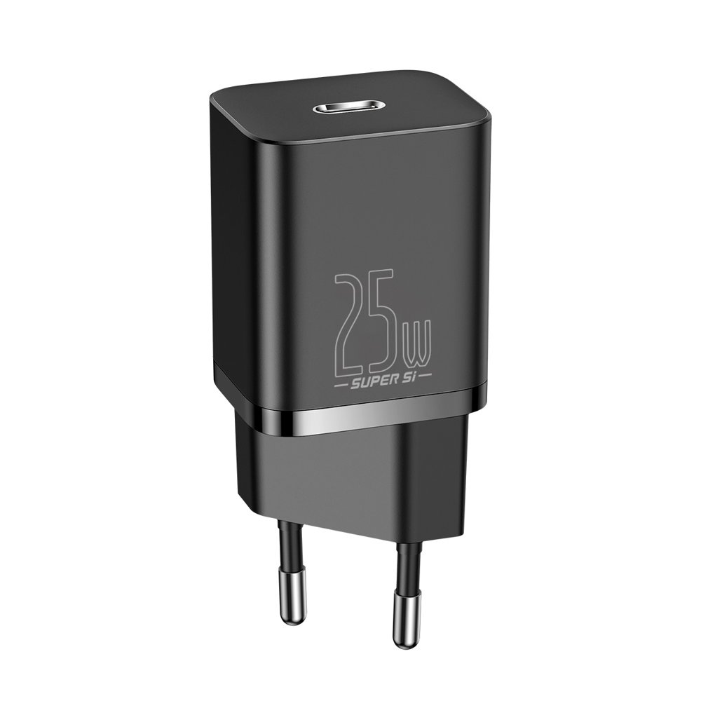 Super fast USB-C 25W Power Delivery Quick Charge charger - black