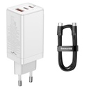 GaN3 PRO 2x USB-C / USB fast universal charger + USB-C cable 65W - white