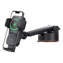 Inductive charger USB suction cup car phone holder - black
