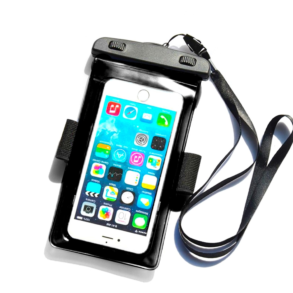 Waterproof armband PVC phone case cover - black