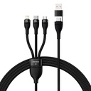 Cable 4-in-1 USB+USB-C to USB-C / iPhone Lightning / micro USB cable 1.2m - black