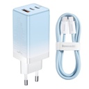 GaN 2x USB-C / USB fast charger 65W QC PD - blue