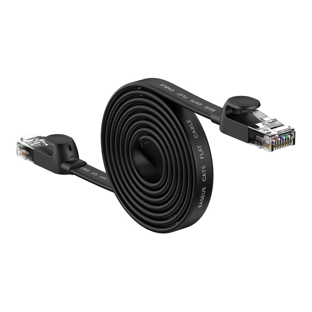 Patchcord RJ45 Speed Six 1000Mbps flat network cable 2m - black