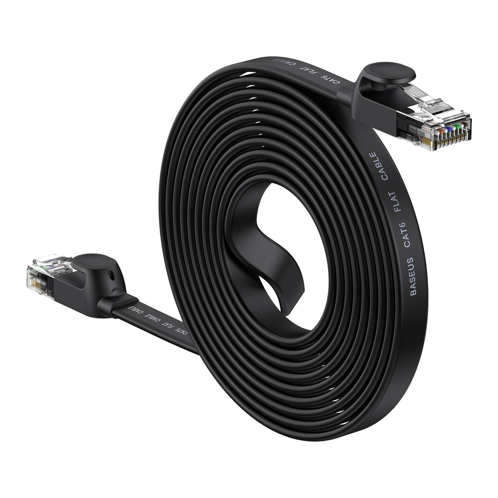 Patchcord RJ45 Speed Six 1000Mbps flat network cable 10m - black