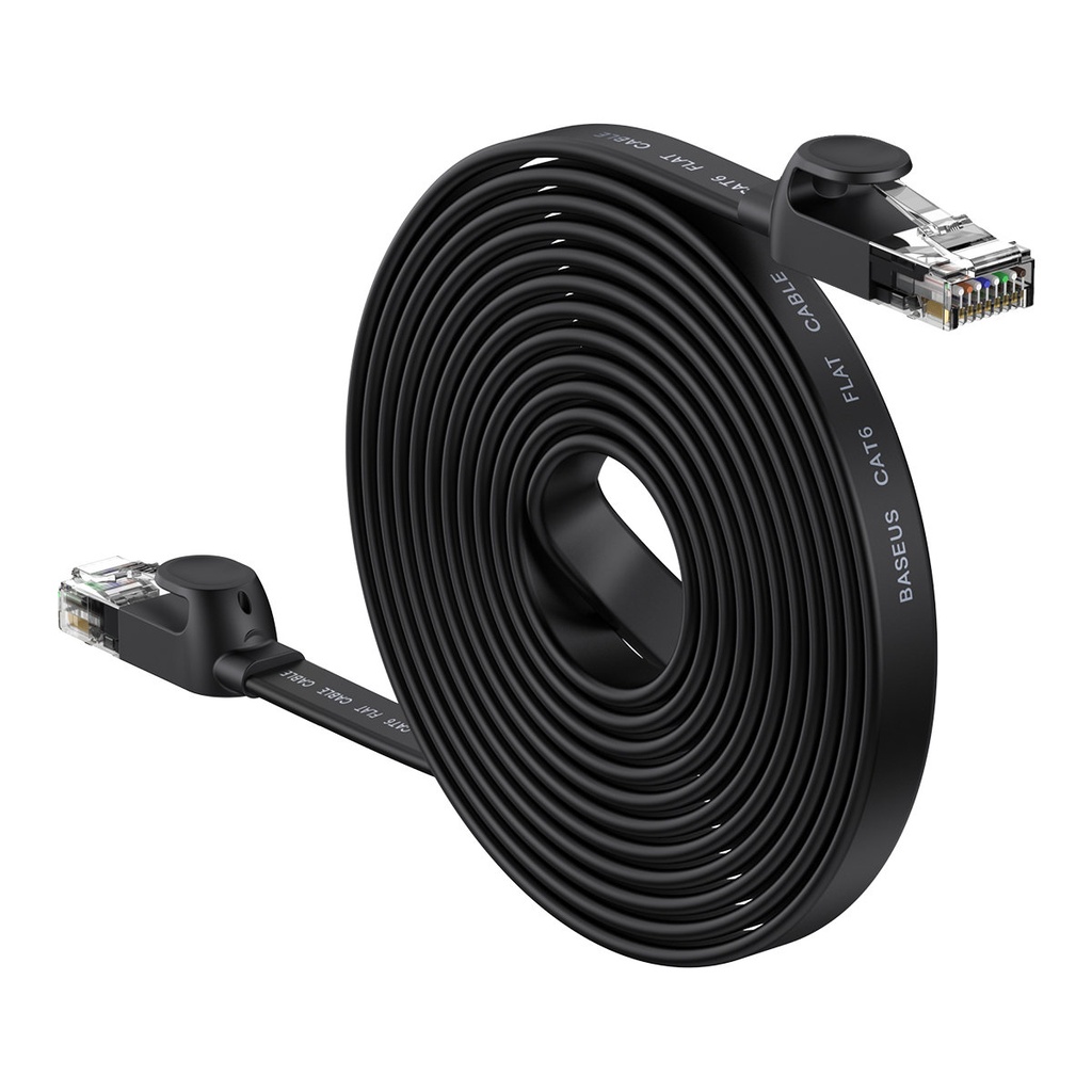 Patchcord RJ45 Speed Six 1000Mbps flat network cable 15m - black