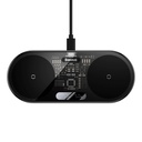 Dual QI wireless charger with USB-C display 20W - black
