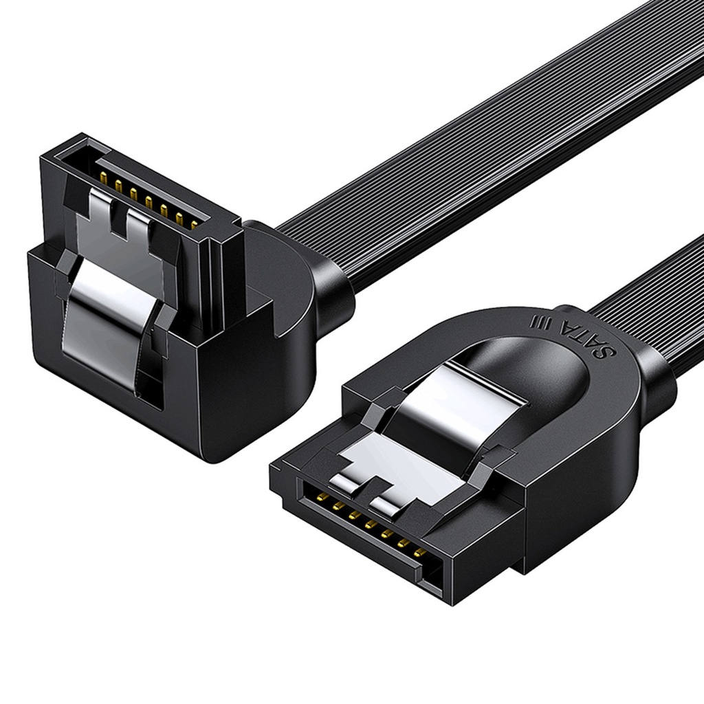 SATA nurgapealne lame kaabel 1.0-3.0 kuni 5Gb/s 0.5m - must
