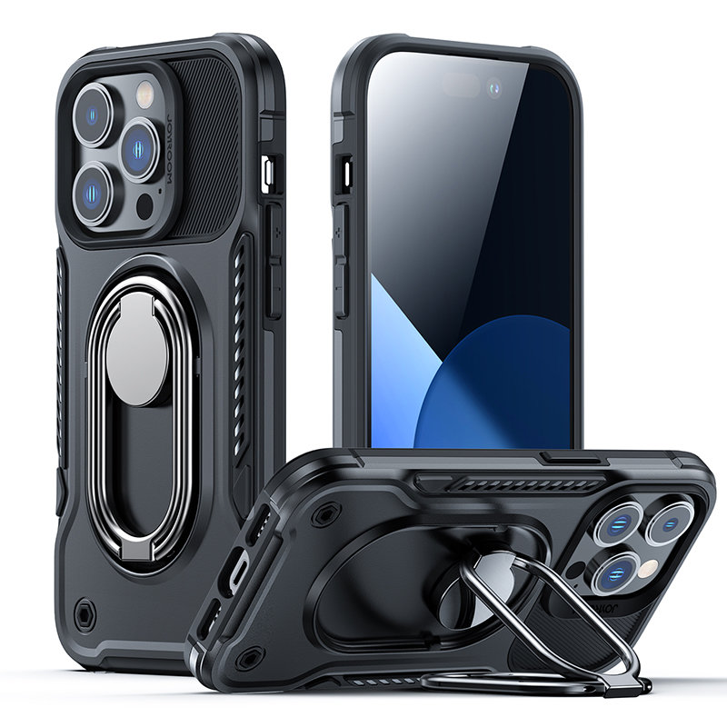 Kott iPhone 14 Pro soomustatud ümbris koos statiivirõnga hoidjaga must
