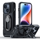 Soomustatud ümbris iPhone 14 Plus'ile koos statiivirõnga hoidjaga must