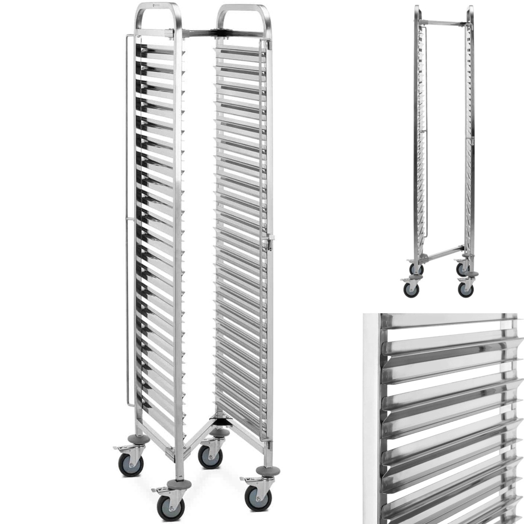 Folding catering cart for 20 x GN 1/1 tray containers