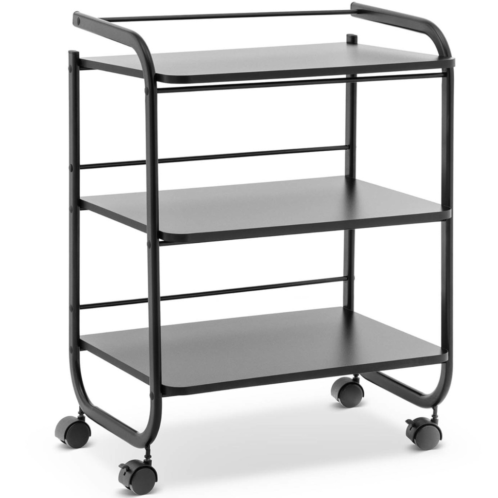 Cosmetic salon cart table 3 shelves 60x43cm - black