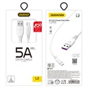 Kaabel USB - USB-C 5A 1m valge