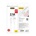 Cable USB - USB-C 2.1A 1m white cable